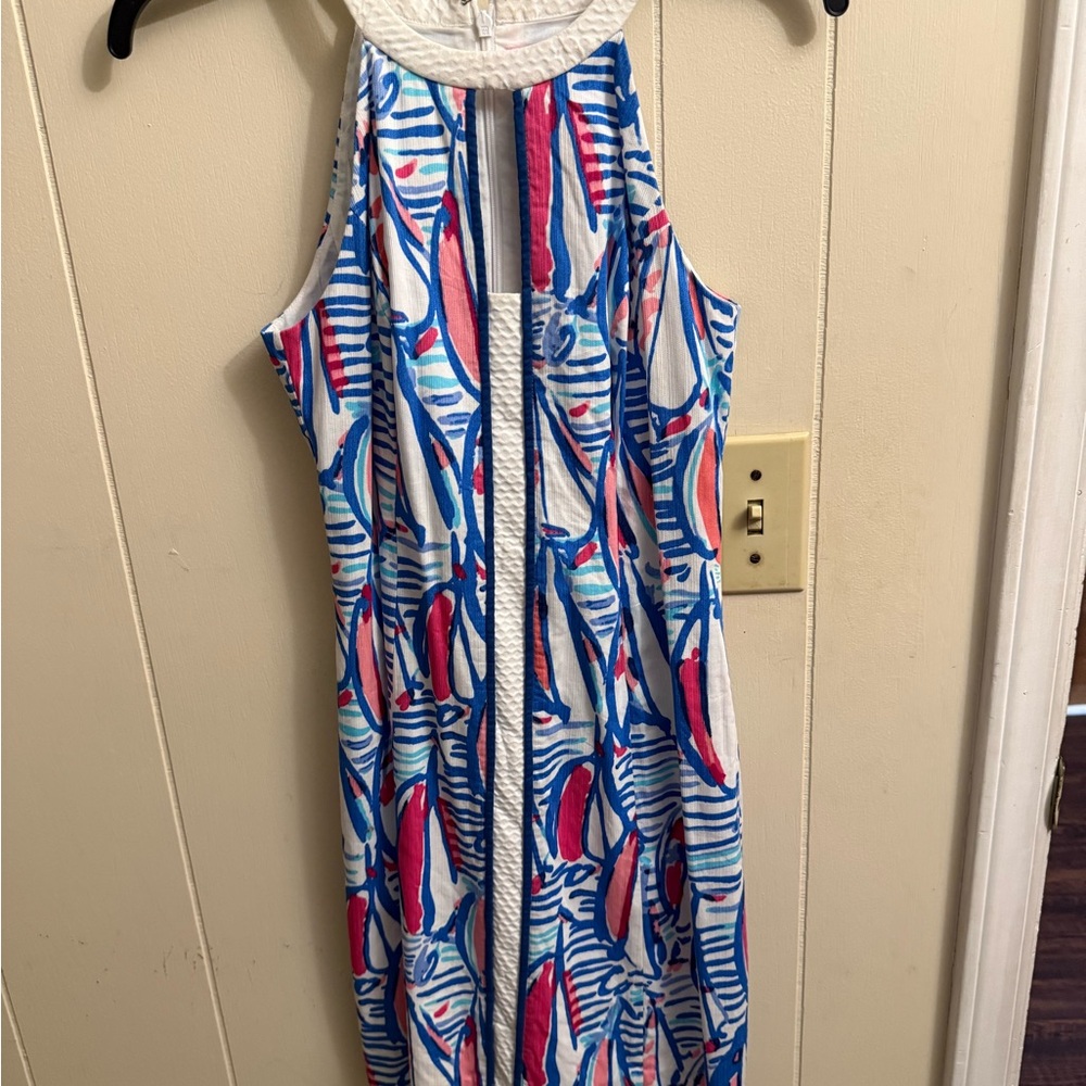 Lilly Pulitzer Red and White Halter Sundress